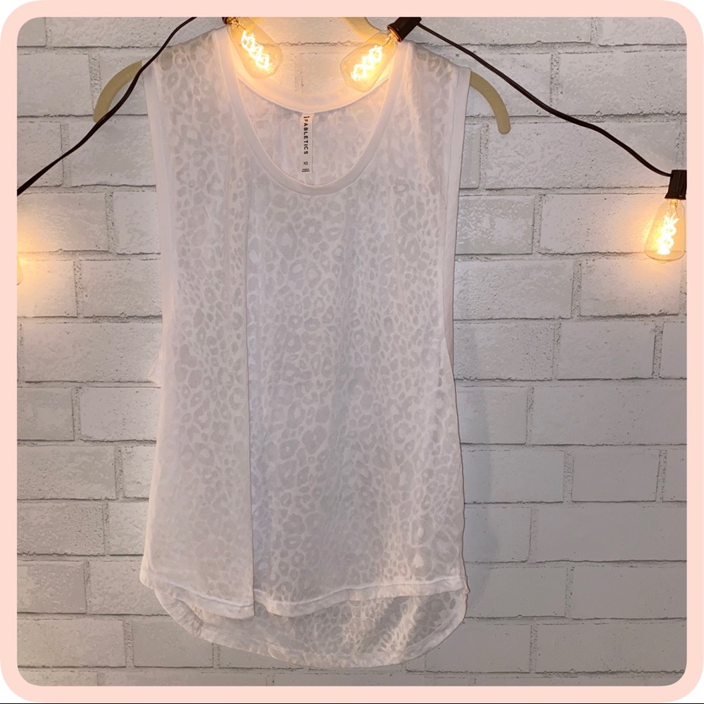 Sheer white Fabletics tank top